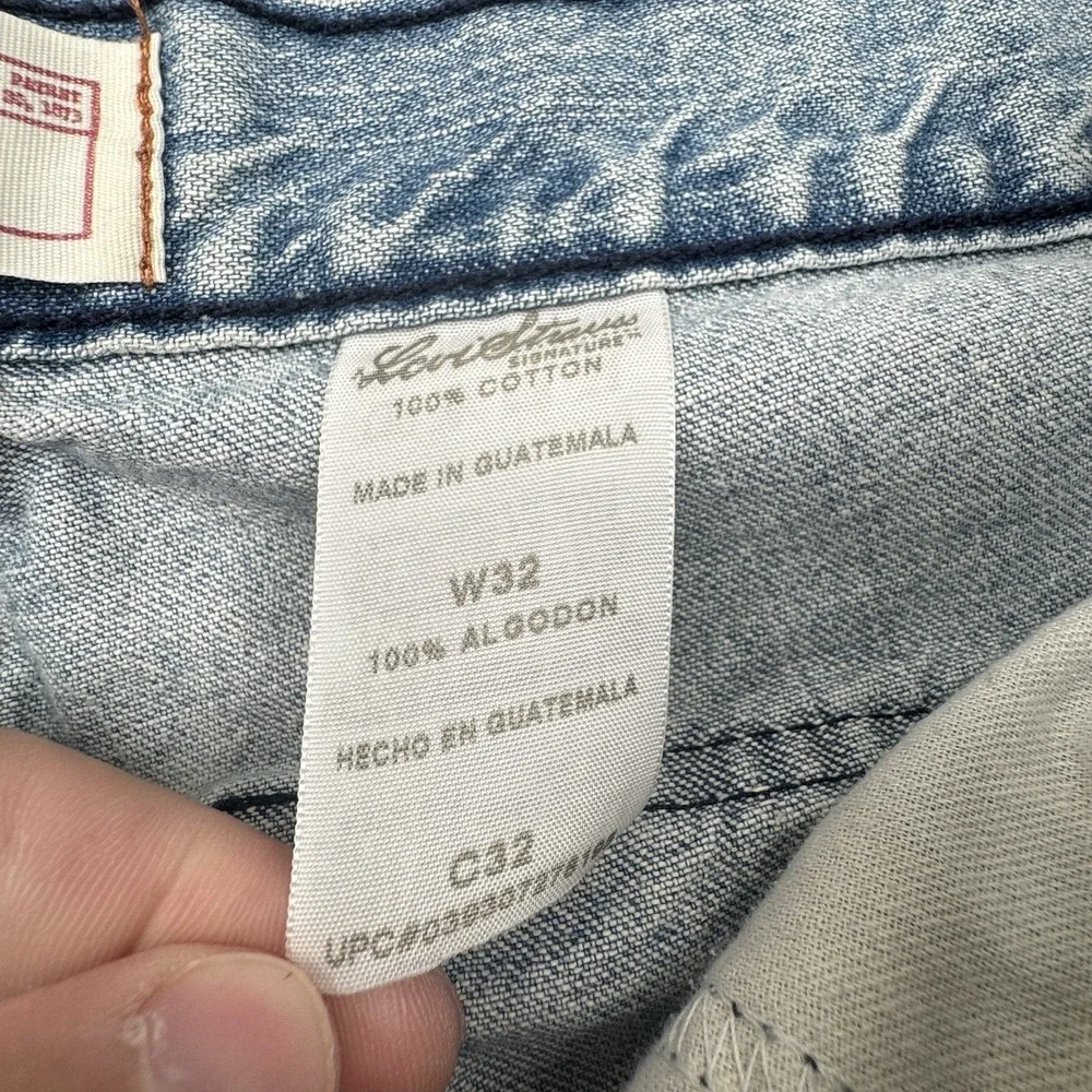 Levi Strauss Signature Jean Shorts Mens Sz 32 Baggy Denim Y2K Vtg Skater Grunge